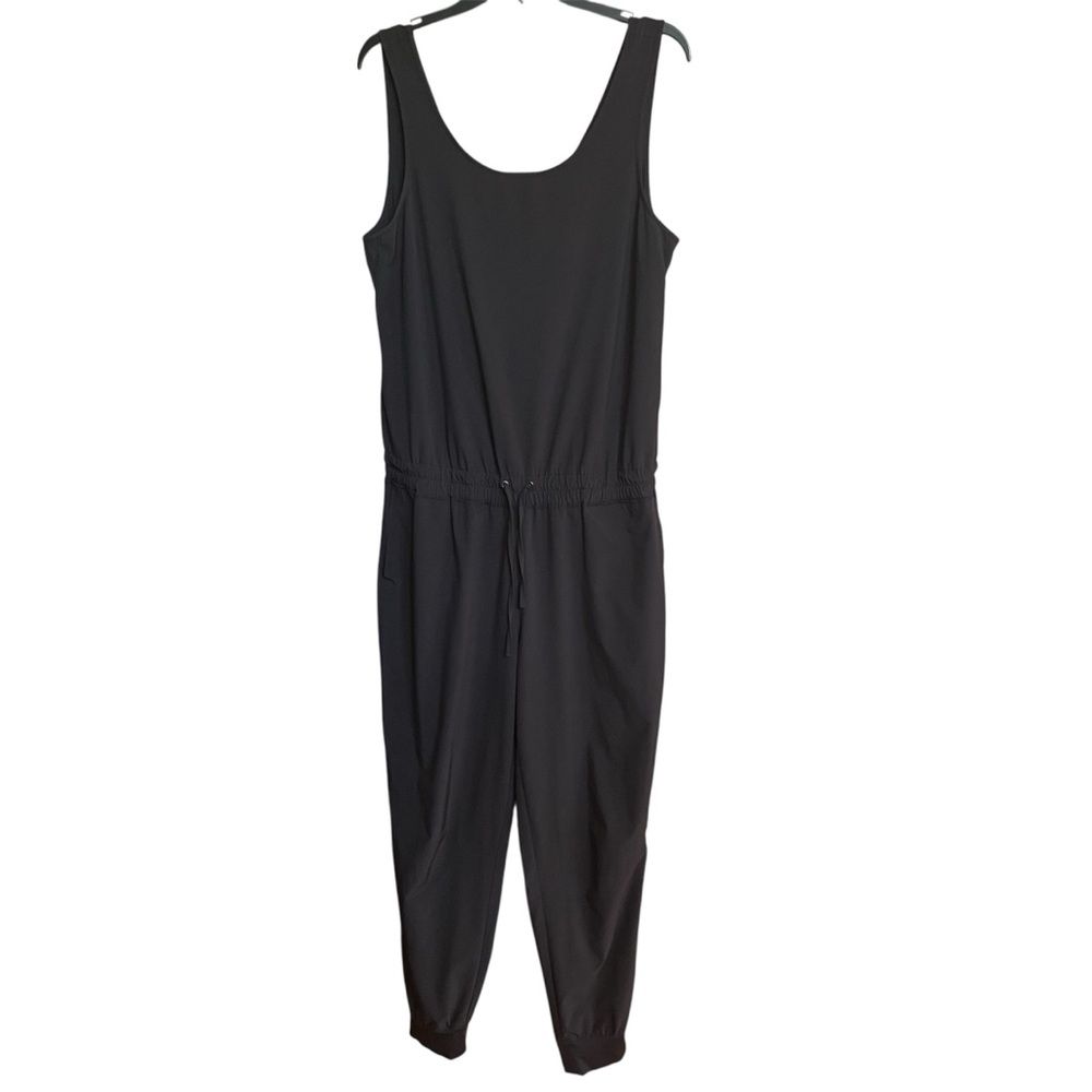 Athleta Crossback Black Sleeveless Jumpsuit Romoer Athletic Joggers Size 12